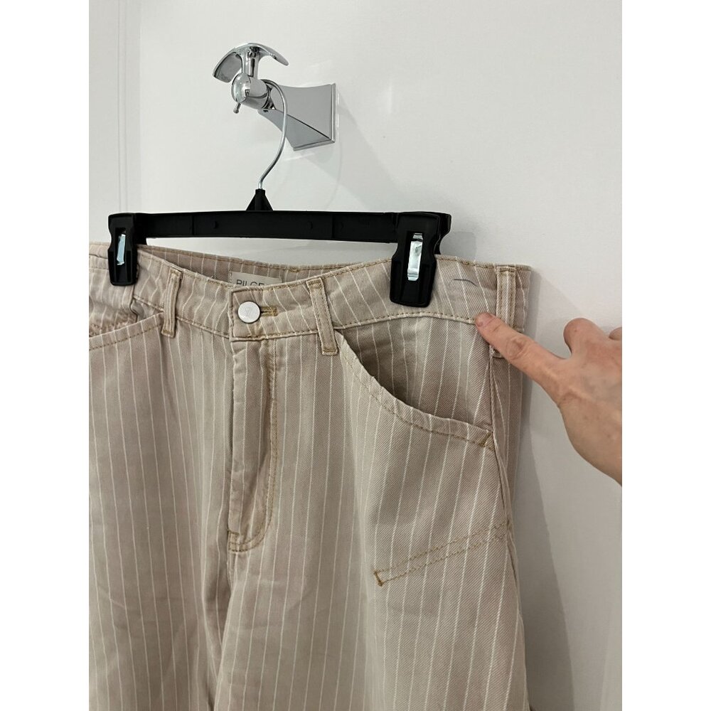 Anthropologie The Kayden Pilcro Carpenter Barrel Pants Stripe Women's Size 28 - Picture 15 of 15